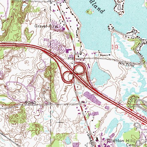 Topographic Map of Interchange 145, MI