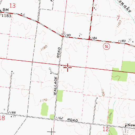 Topographic Map of Circle Farms, OH