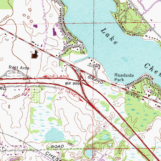 Topographic Map of Interchange 141, MI