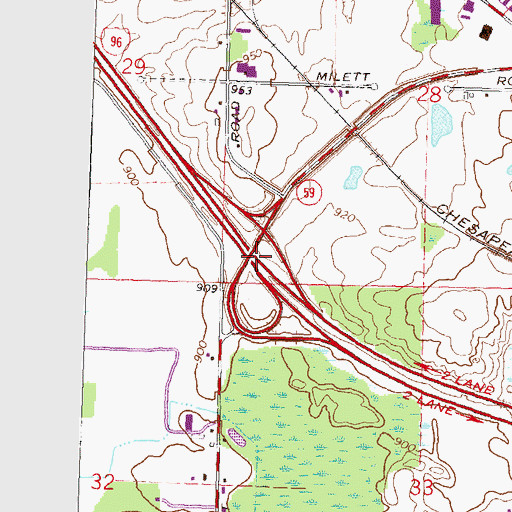 Topographic Map of Interchange 133, MI