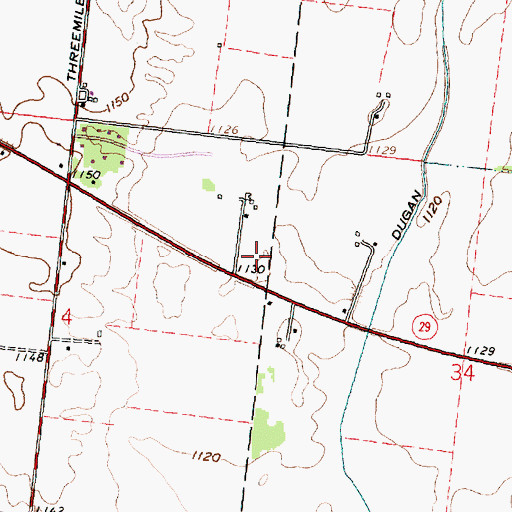 Topographic Map of Maple Lane Tree and Garden Center, OH