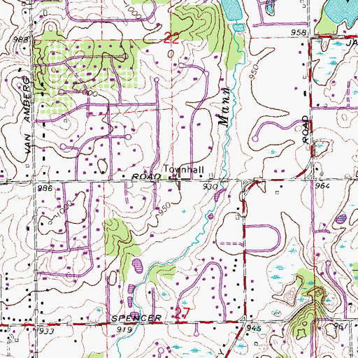 Topographic Map of Brighton District Number Eight School Historical Marker, MI