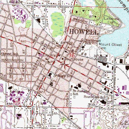 Topographic Map of Livingston County Press Historical Marker, MI