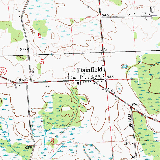 Topographic Map of Plainfield Methodist Protestant Church Historical Marker, MI