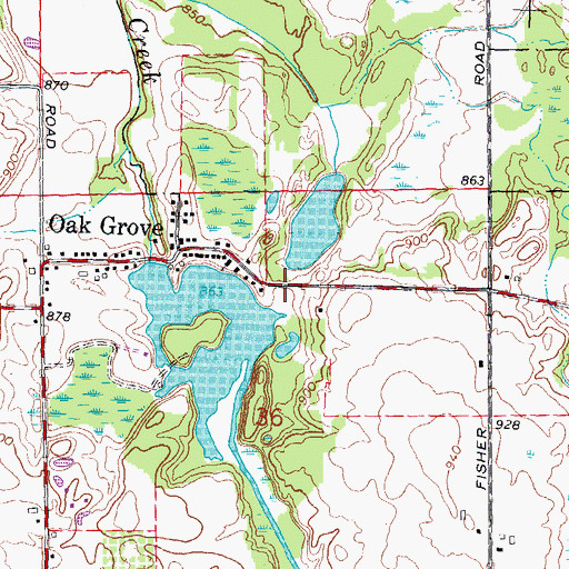 Topographic Map of Saint Augustine Church and Cemetery Historical Marker, MI