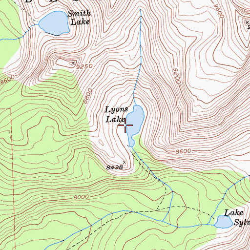 Topographic Map of Lyons Lake, CA