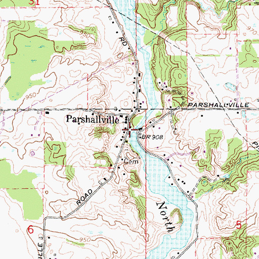 Topographic Map of Tom Walker's Grist Mill Historical Marker, MI