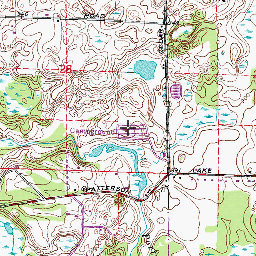 Topographic Map of Hell Creek Ranch Campground, MI