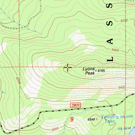 Topographic Map of Lyons Peak, CA