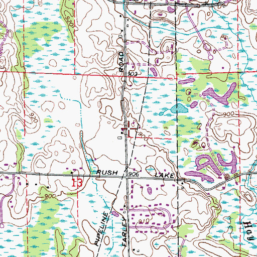 Topographic Map of Farley Hill Elementary School, MI