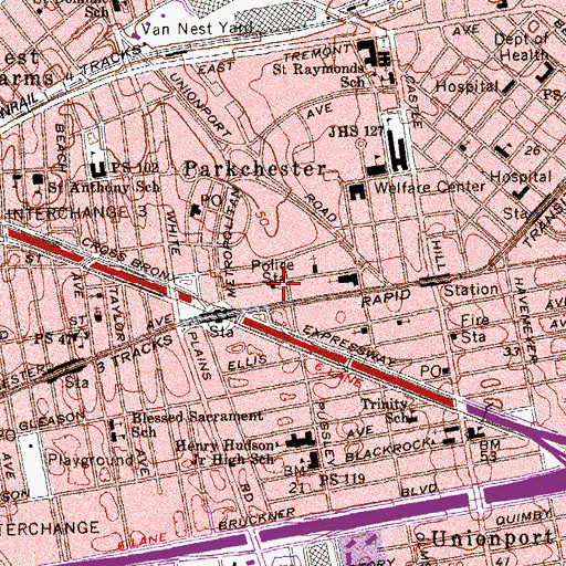 Topographic Map of Bronx Charter School For Excellence, NY