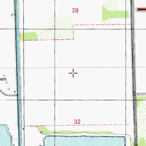 Topographic Map of Glades Middle School, FL