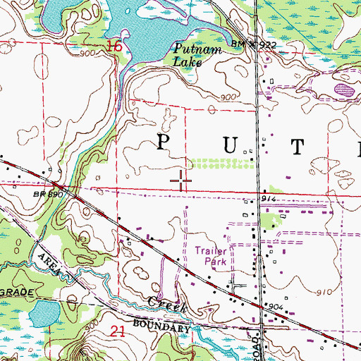 Topographic Map of Timber Trace Golf Club, MI