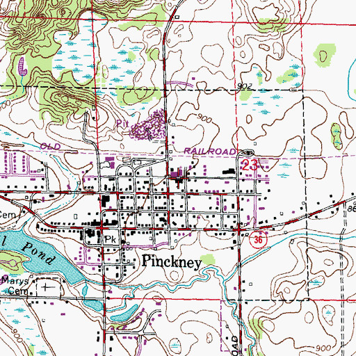 Topographic Map of Livingston Christian School, MI