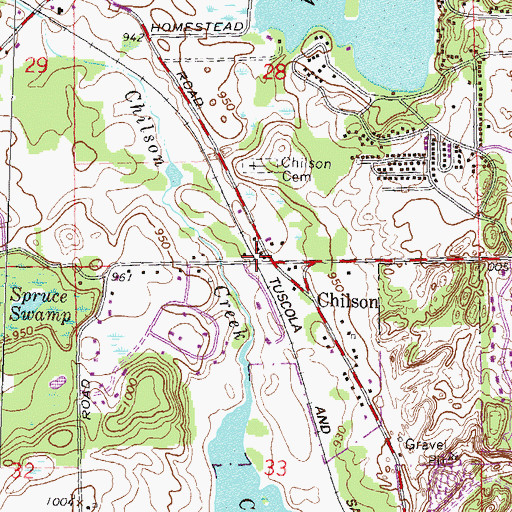 Topographic Map of Chilson Station, MI