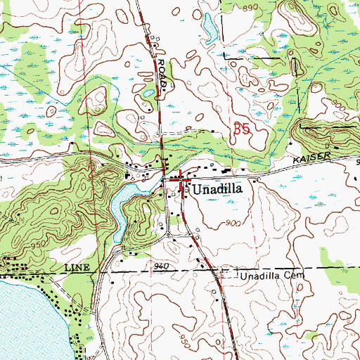 Topographic Map of Unadilla Post Office (historical), MI