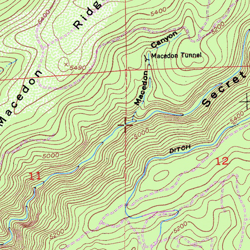 Topographic Map of Macedon Canyon, CA