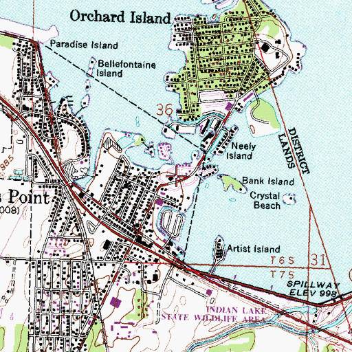 Topographic Map of Holiday Harbor Mobile Home Park, OH