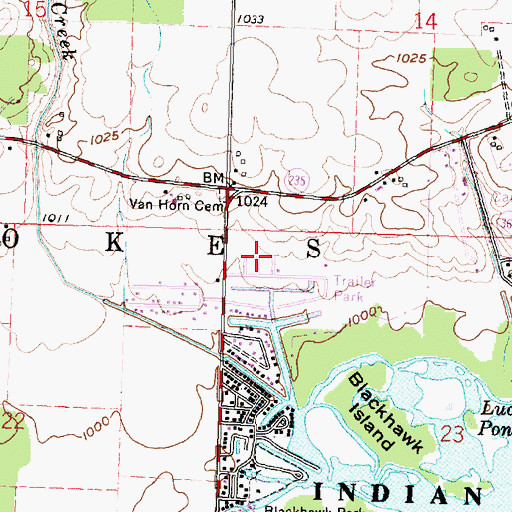 Topographic Map of Holiday Shores Mobile Home Park, OH