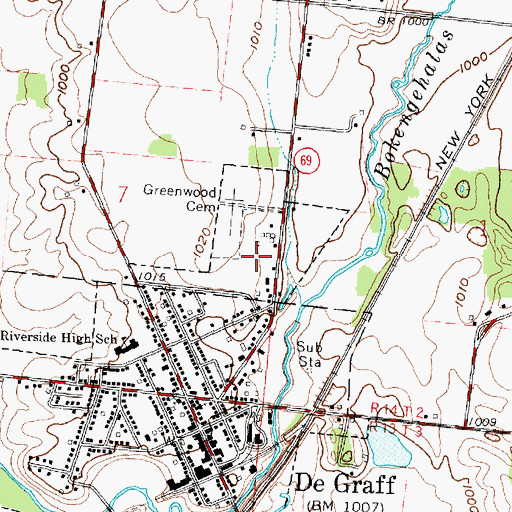 Topographic Map of Pleasant View Mobile Home Park, OH