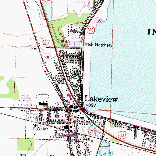 Topographic Map of Lakes Edge Mobile Park, OH