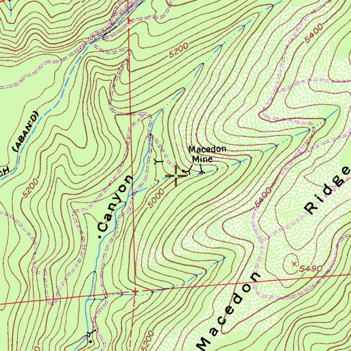 Topographic Map of Macedon Mine, CA