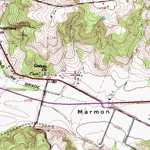 Topographic Map of Marmon Valley Farm, OH
