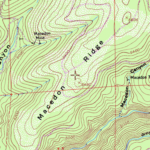 Topographic Map of Macedon Ridge, CA
