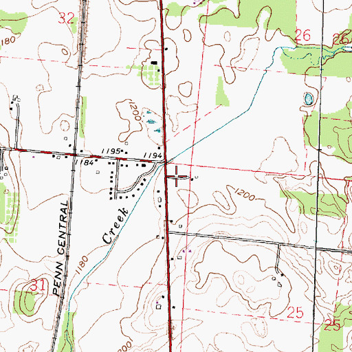 Topographic Map of Angle's Nursery, OH