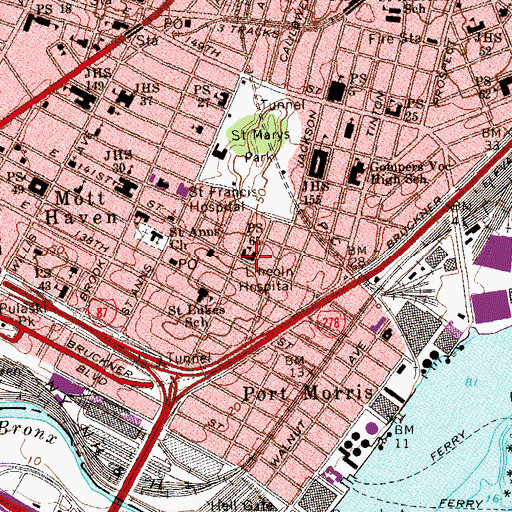 Topographic Map of Academic Leadership Charter School, NY