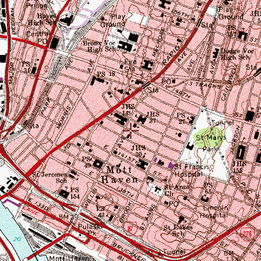 Topographic Map of Bronx Charter School For Children, NY
