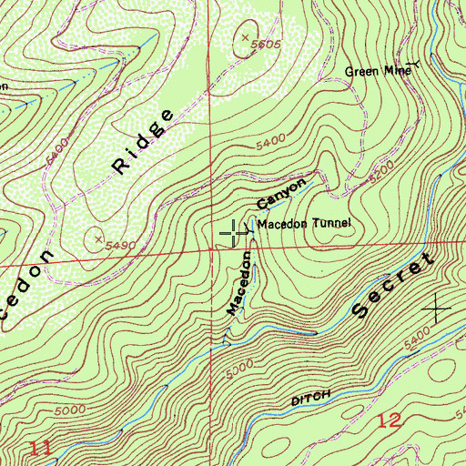 Topographic Map of Macedon Tunnel, CA