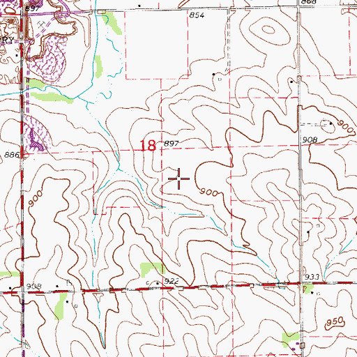 Topographic Map of Waterloo South Quarry, IA