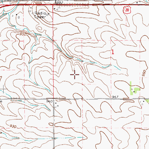Topographic Map of Raymond Quarry, IA