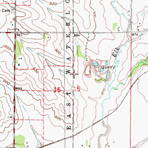 Topographic Map of Morgan Quarry, IA