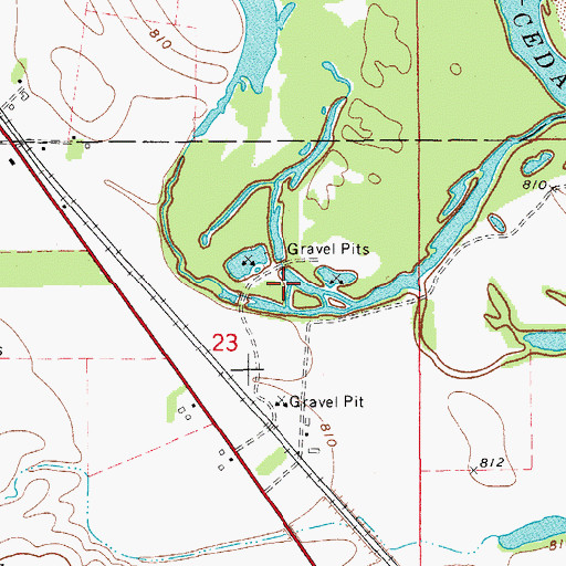 Topographic Map of Zeien Sand and Gravel Pit, IA