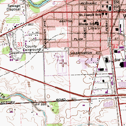 Topographic Map of Four Seasons Trailer Park, OH