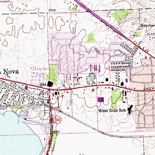 Topographic Map of Paradise Court, OH