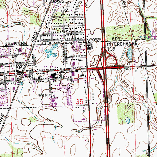 Topographic Map of Cridersville Trailer Park, OH