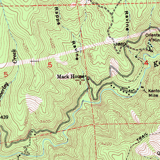 Topographic Map of Mack House, CA