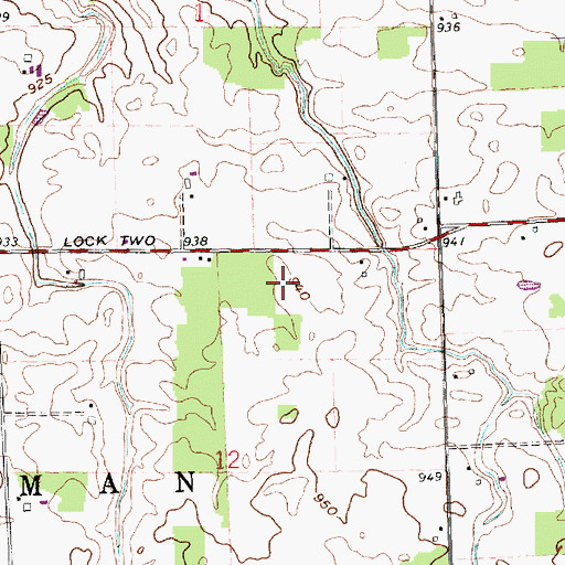 Topographic Map of Roediger Farms, OH