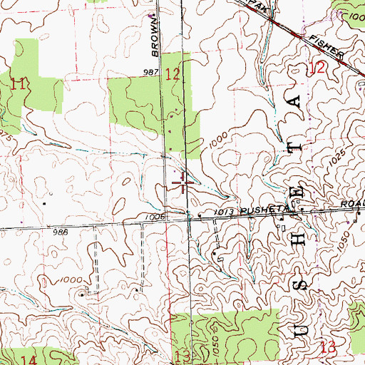 Topographic Map of Werling Farms, OH