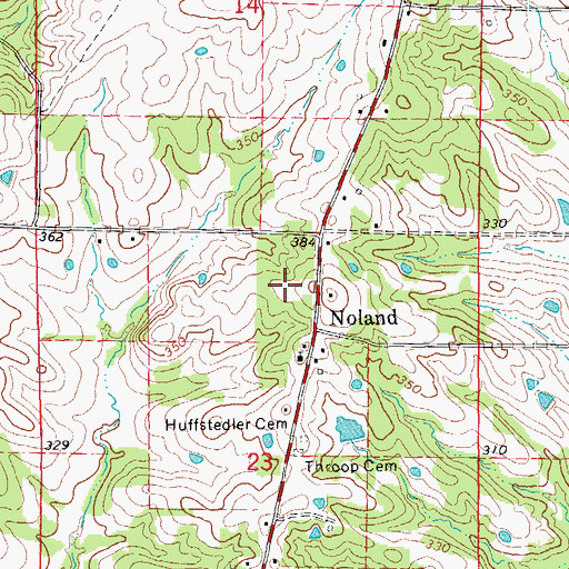 Topographic Map of Bibb Farms, AR