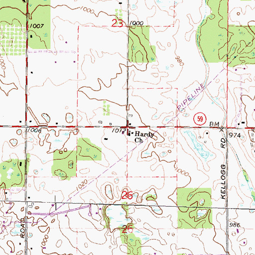 Topographic Map of Oceola Center Post Office (historical), MI