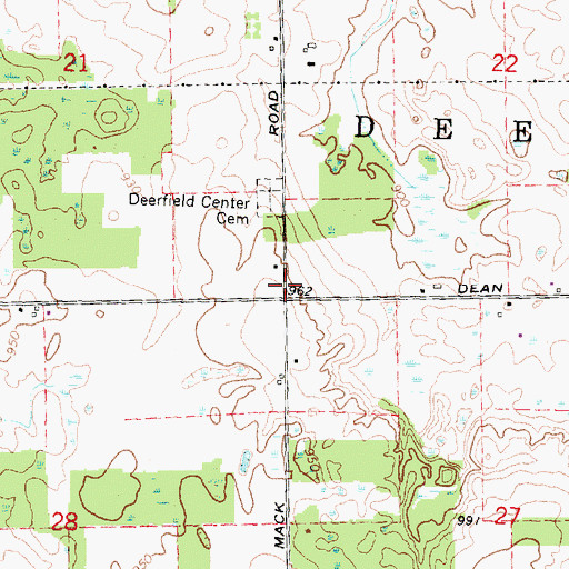 Topographic Map of Madison Post Office (historical), MI