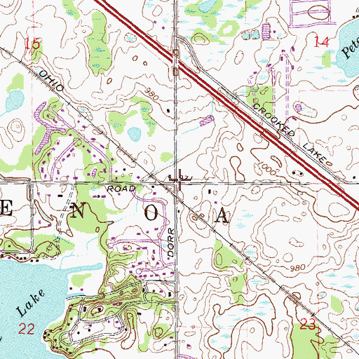 Topographic Map of Genoa Post Office (historical), MI