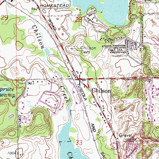Topographic Map of Chilson Post Office (historical), MI