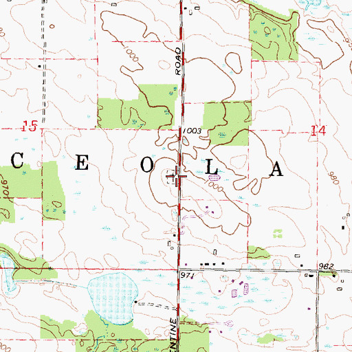 Topographic Map of Riddle Cemetery, MI