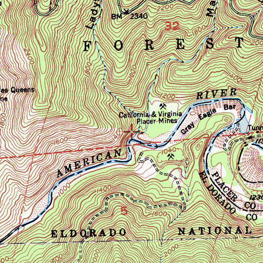 Topographic Map of Mad Canyon, CA