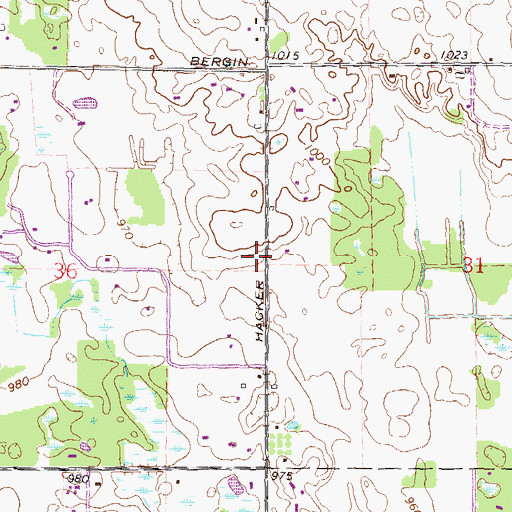 Topographic Map of Lewis Cemetery, MI